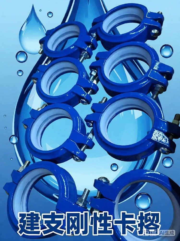 建支牌飲用水管件，藍(lán)色剛性卡箍